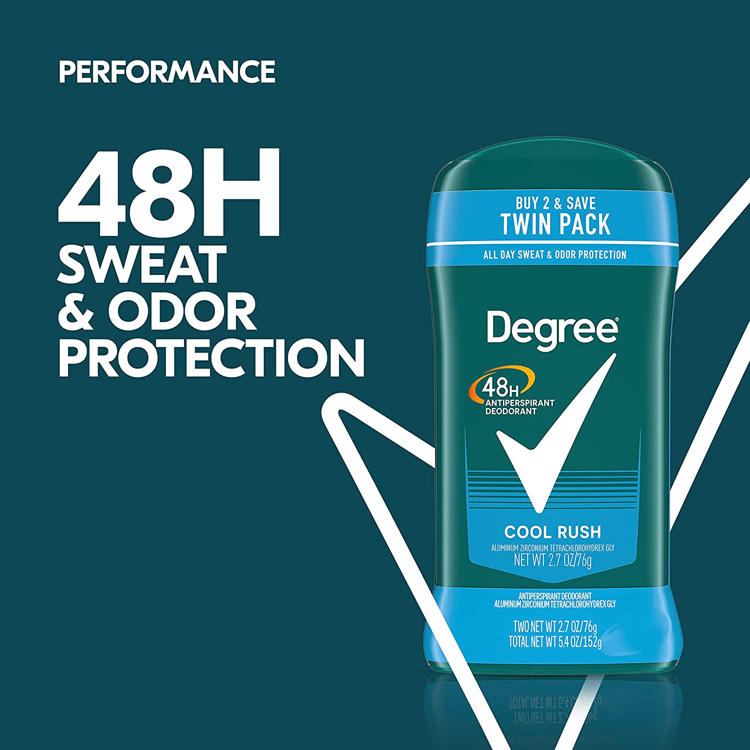 Degree Men Original Antiperspirant Deodorant 48-Hour Sweat & Odor Protection Cool Rush Antiperspirant For Men 2.7 oz Twin Pack - Image 4